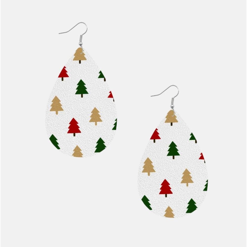 Colorful Trees Teardrop Earring